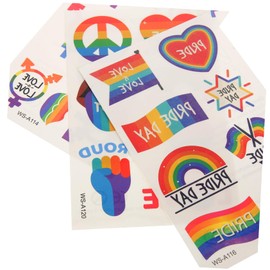 Healvian 45sheets Rainbow Pride Temporary Stickers Decorative Decals for for Parades and Celebrations Easy to Apply and Remove Designs