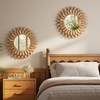 VETROVUE 20 Inch Brown Boho Wall Decor Sunburst Mirror -