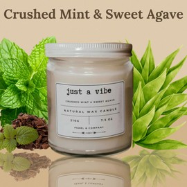 Pearl & Company Candles Clearance: Crushed Mint & Sweet Agave Scented Candle for Women, Elegant White, 50 Hr Burn, Hand Poured in MA, All Natural, Empowering Gift 7.5 oz