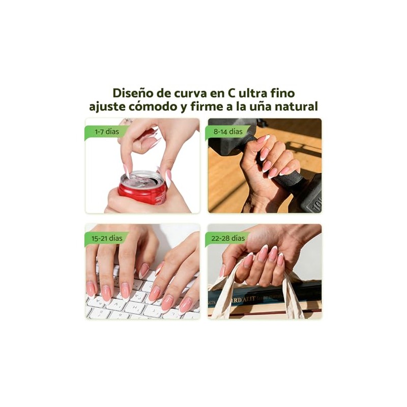CHERIMOYA Soft Gel Tips para Uñas 512 pcs 14 Tamaños-Almendrada