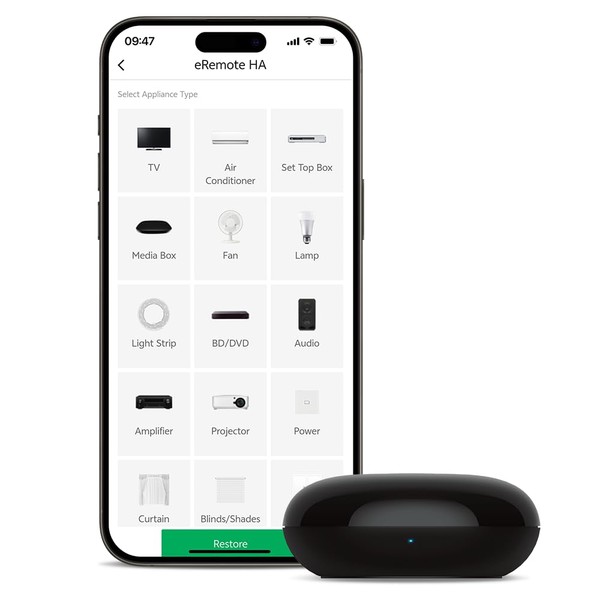 LinknLink eRemote HA Smart Wi-Fi IR Universal Remote control, Infrared