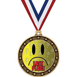 Gold Last Place Medals - 2.5" Gag Last Place Award Medal 10 Pack Prime