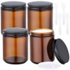 Segbeauty 8.5oz Amber Glass Jars with Lids and Inner Liners,
