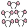 Beavorty 5pcs Plush Grey Mouse Ears Hairband Durable Animal Cosplay