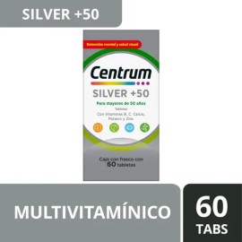 Centrum Silver +50 Multivitamínico Adultos | 60 Tabletas | Vitaminas y Minerales Esenciales