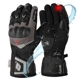 RIDEIRON Men's Winter Motorcycle Gloves, Warm & Waterproof, Touch Screen, Reinforced Zone, 3M Insulation for Cold Temperatures, M-XXL