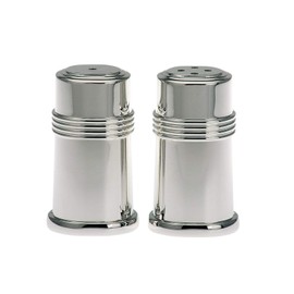 H.Bauer jun. Salt and Pepper Shaker Set of 2 – Refillable – 6 cm High – Metal – Silver-Plated – Round – Small – Simple