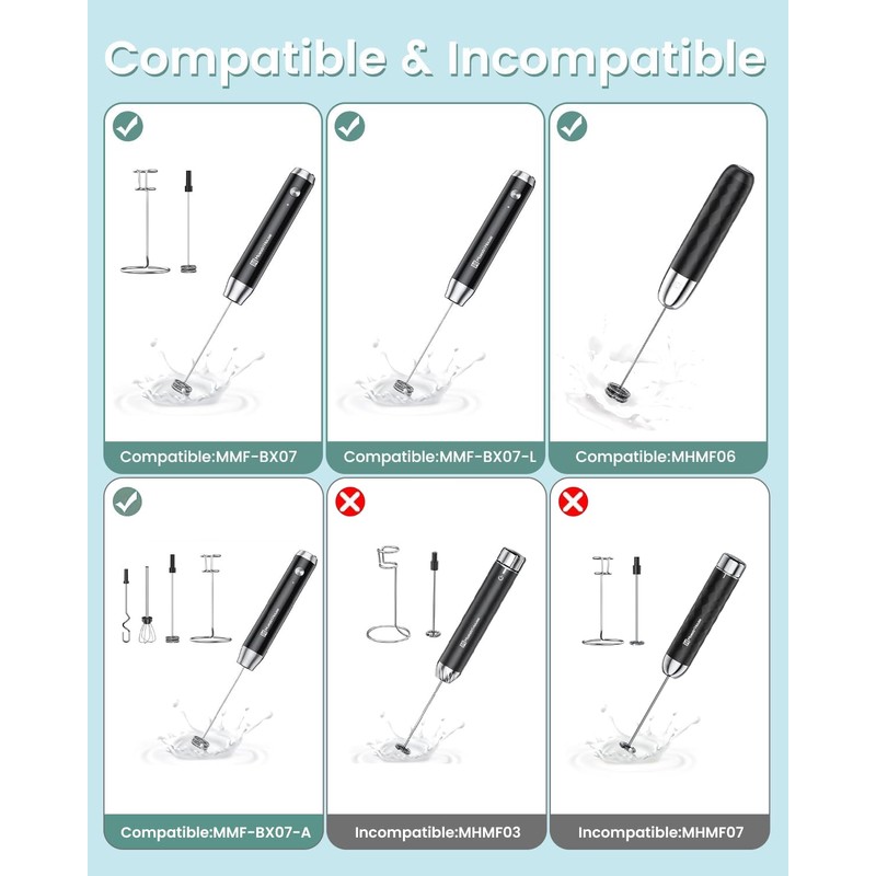 Maestri House Rechargeable Milk Frother Whisk Rods (2 Pcs). Compatible