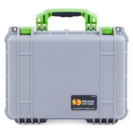 Pelican Silver & Lime Green Pelican 1450 case. Comes empty - no foam.