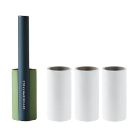 HEmlSkrona Sticky Lint & Pet Hair Remover Roller - 4 Adhesive Sheets Included (3 Refills) for Clothes, Furniture & Cars | Anti-Slip Handle, Dust-Proof Cover (Green)
