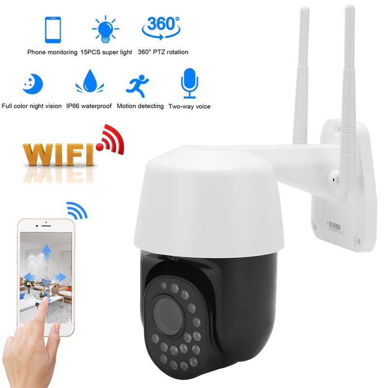 2.5in Wireless PTZ Camera WiFi Night Vision Human Detection TwoWay