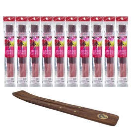 Aroma Fusion Hand Dipped Incense - 10-Pack (15 Sticks Each) 150 Total 11" Sticks with Wooden Incense Holder (Rose Vanilla)