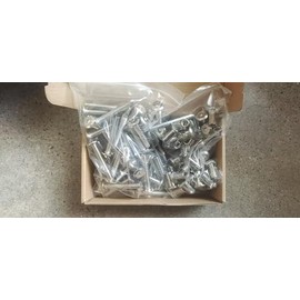 Xrfoiniu 50Pcs Silver M8x30mm Furniture Bolts Barrel Nut & Bolt - Suitable for Outdoor Applications Such Garden Fences, Gazebos and Decking Projects