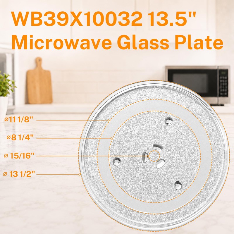 FrigeSwift WB39X10032 13.5in Microwave Glass Plate for GE Whirlpool