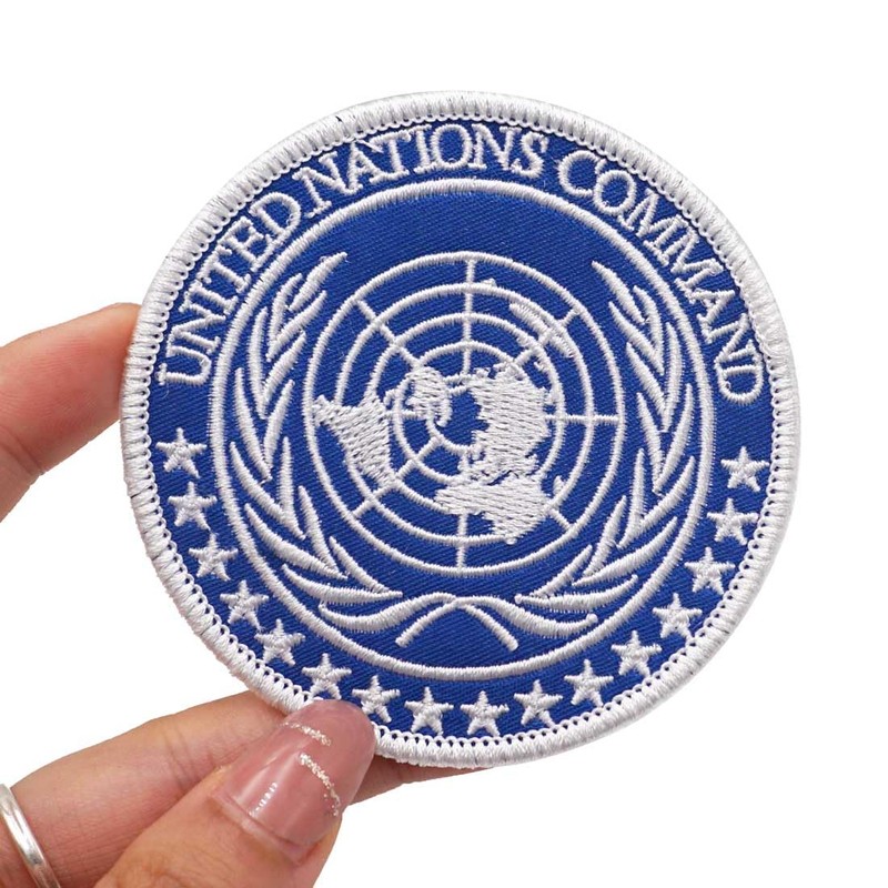 2 Pack Embroidered Patches United Nations Command Badge with Hook