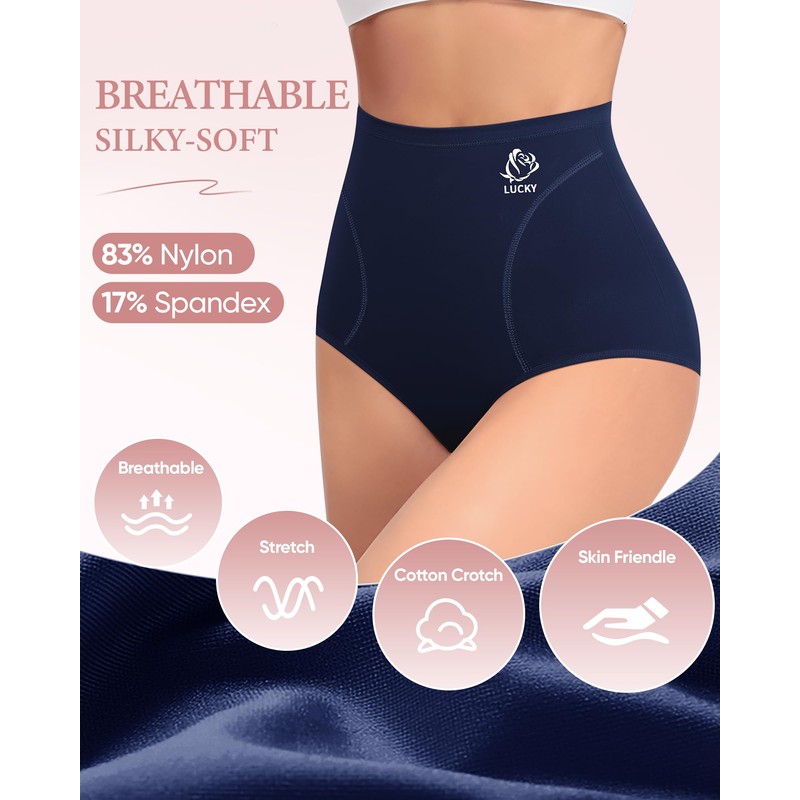 MIOTAN Women's Underwear 4 Pack Tummy Control High Waisted Ladies