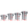 4pc Stainless Steel Canister Set with Clear Acrylic Lids &