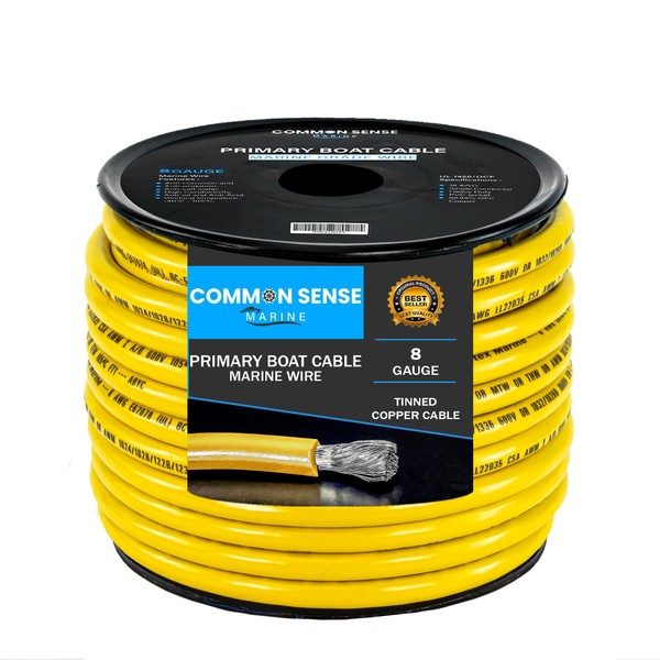 8 Gauge Primary Boat Cable - 20 ft Marine Grade