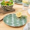 Bzyoo 12-Piece Melamine Dinnerware Set - Leaf | Lightweight, Durable,