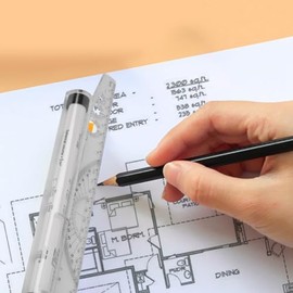 Regla de Dibujo Paralela y de Balance - Herramienta de Trazo Recto y Ángulo de 30 cm de Longitud - Figura Geométrica PVC - Kit de Herramientas de Dibu
