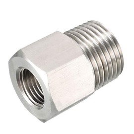 sourcing map Pipe Fitting Adapter 1/2 G Male to 1/4 G Female, Stainless Steel for Water Oil Air Pressure Gauge