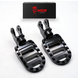 MZS Motorcycle Foot Pegs, Front Rotaing Footpegs Rider Foot Pedal Serrated Black Compatible with Rebel 500 CMX500 2017-2024 / Rebel 300 CMX 2017-2024 / CT125 Hunter Cub 2020-2024