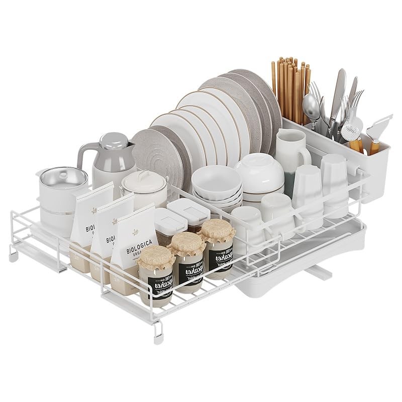 Fitzkor Dish Drying Rack Expandable Dish drainers for Kitchen Counter,Over