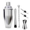 6Pcs Bartender Kit Stainless Steel Cocktail Shaker Mixing Stick Bar