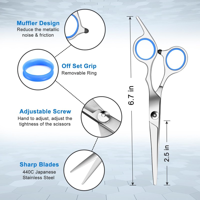 Sirabe 11 PCS Hair Cutting Thinning Scissors Set, Sapphire Professional
