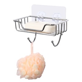 Uten Stainless Steel Soap Dish Layer Soap Dish Wall Mounted Quick-Drying Layer Soap Dish Shelf for Bathroom Shower Kitchen, Silver…