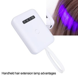 V Light Hair Extension Machine - Handheld V Hair Extension Light, Rechargeable Portable Extension Lamp with 6Pcs 405nm LED Beads, Hair Extensions Tool, Fast Curing Wig (White)