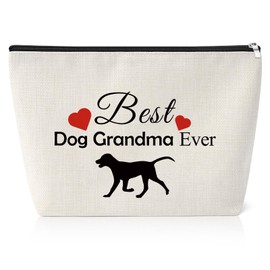 Dog Grandmother Gifts Cosmetic Bag Funny Grandma Gifts for Dog Lover from Grandchildren Birthday Christmas Retirement Mother's Day Gift Animal Lovers Gift for Women Travel Makeup Pouch