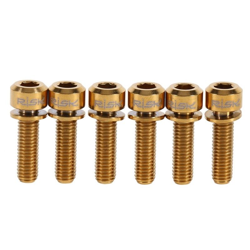 Bike Stem Bolts, Bicycle Stem Replacement Bolt, 6pcs Titanium Alloy
