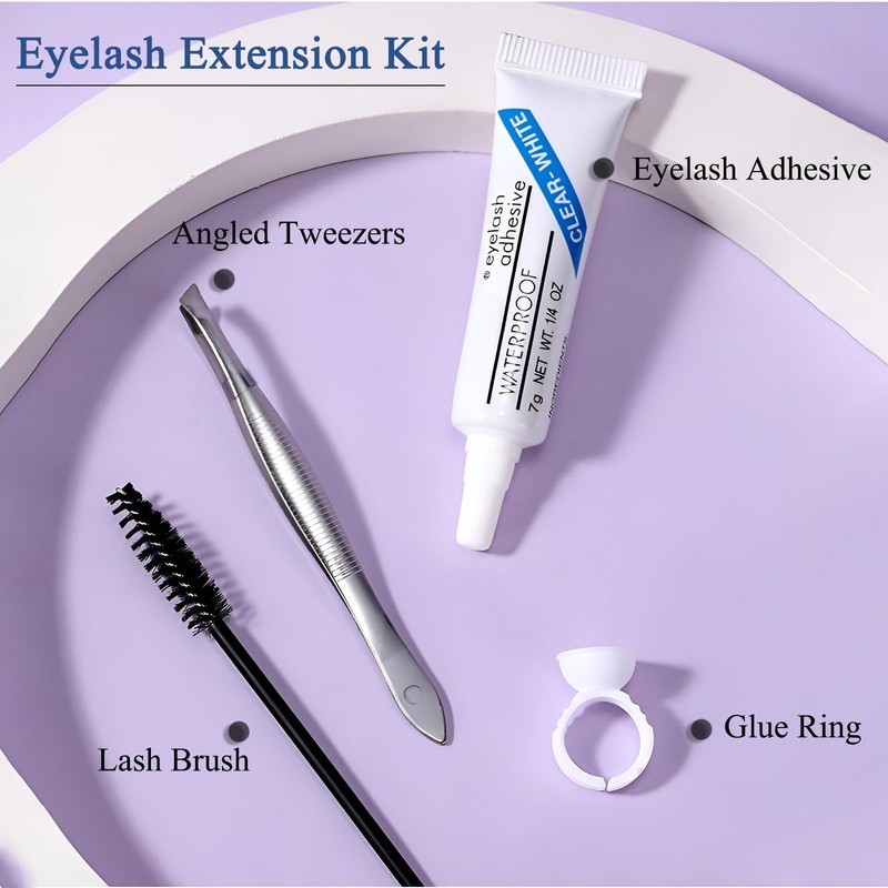 Lash Applicator Tools Set, DIY Cluster Eyelashes, Angled Lash Tweezers