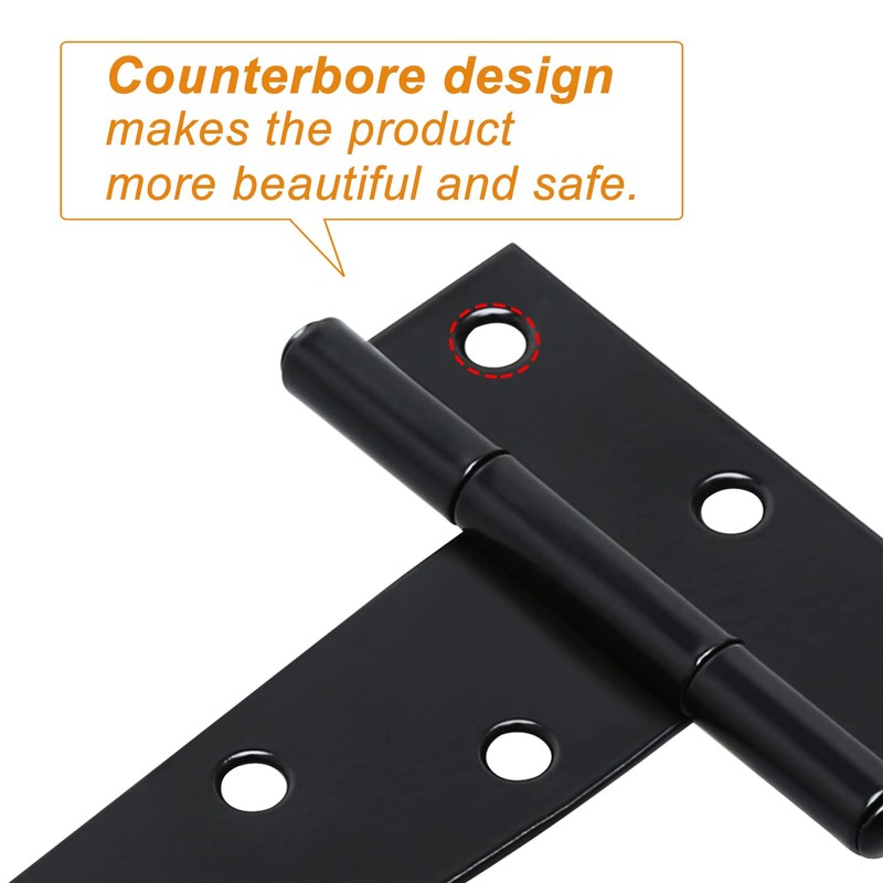2 Pcs Heavy Duty T Hinges with Mounting Screw, 8