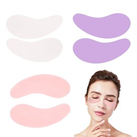 GBSTORE 3 Pairs Silicone Reusable Eye Patches Eye Wrinkle Patches Under Eye Patches Mask for Plump Fine Lines & Wrinkles (Pink+White+Purple)
