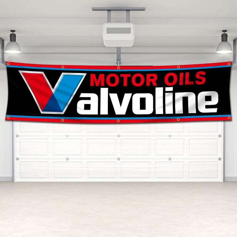 Valvoline Flag Motor Oil Banner, 2x8ft Garage Shop Wall Decor