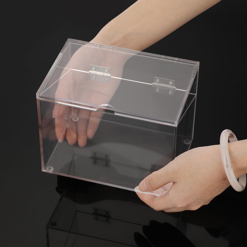 BTSKY Clear Acrylic 4 x 6 inch Index Card Box