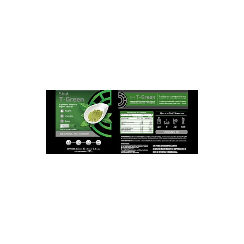 HEALTHADDICTION - Shot Termogénico T Green con L-Carnitina, Té Verde