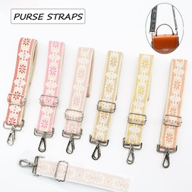 LEMEDE Purse Strap Adjustable Replacement Crossbody Bag Strap Retro Jacquard Embroidery Shoulder Straps for Canvas Bag