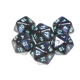 Cube Time 7057 - Cube W20 Silkki Black/Blue m/Turquoise (6 Number Cubes in Polybag)