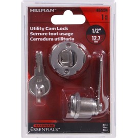 Hardware Essentials 852234 Keyed Door and Utility Cam Door Locks Chrome 1/2'