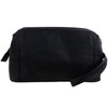 Oakridge Leather Mens Top Frame Washbag/Toiletry Bag - Black