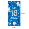 18th Birthday Boys Banner Blue Silver Decoration Background Party Props