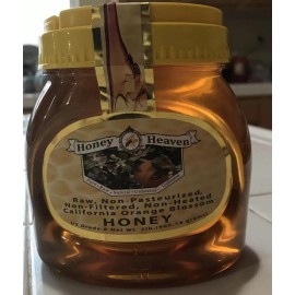 HONEY HEAVEN 32 OZ (2 LB) CALIFORNIA ORANGE BLOSSOM HONEY- RAW, NATURAL, NON-PASTEURIZE