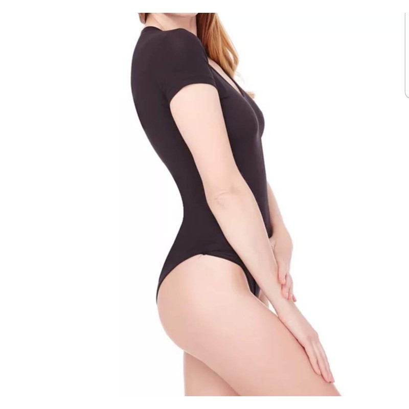 Yo!zor Womens Short Sleeve Cap Bodysuit Black Size 8-10 Small
