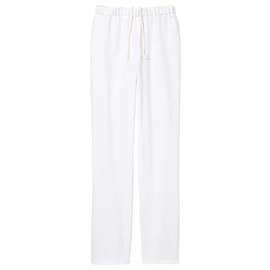 Amfamie Scrub Pants, Powder Stretch, Full Rubber, Non-See-through, Absorbent, Quick Drying, Odor Resistant, Unisex, Medical Nurse, white