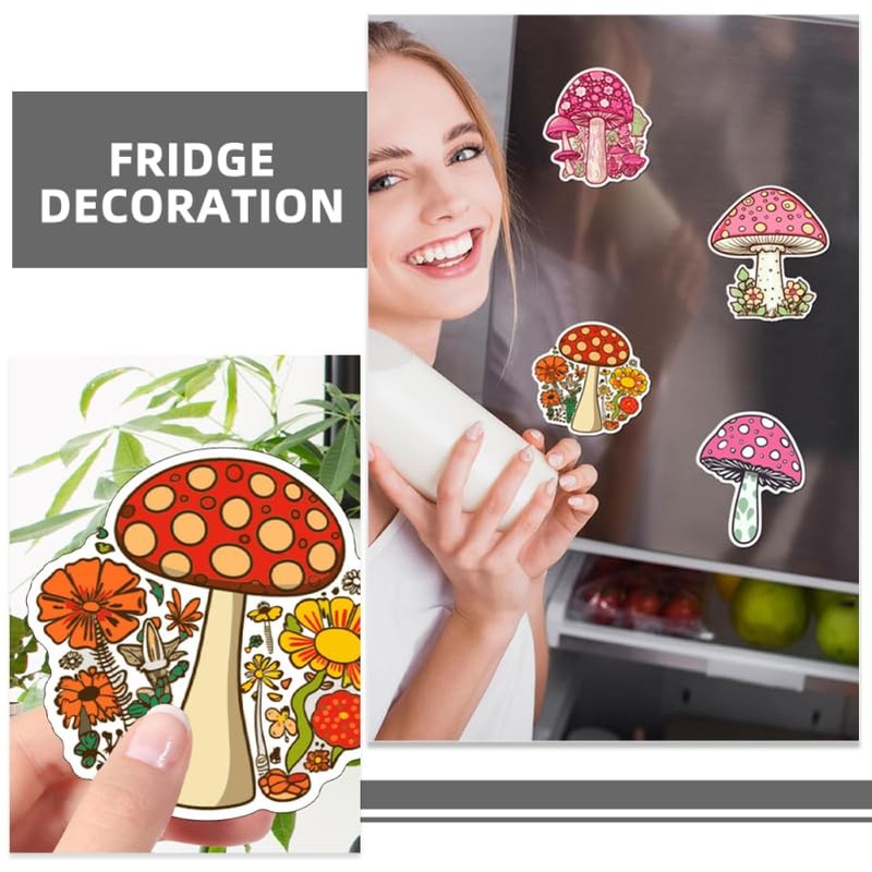 2 Sets Cute Mushroom Fridge Magnets Decorative Kitchen Magnets for