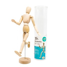 MONT MARTE Manikin Male 30cm - Body Doll, Wooden Puppet - Flexible Mannequin as a Model for Drawing - Ideal Painting and Drawing Aid