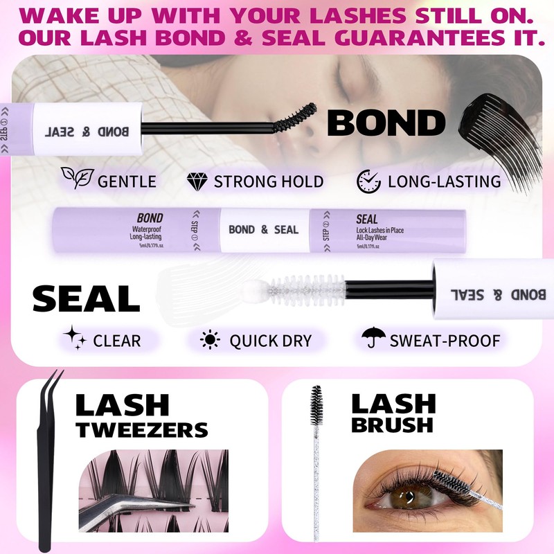 EYDEVRO Manga Lash Clusters Kit Anime Lash Clusters with Spikes